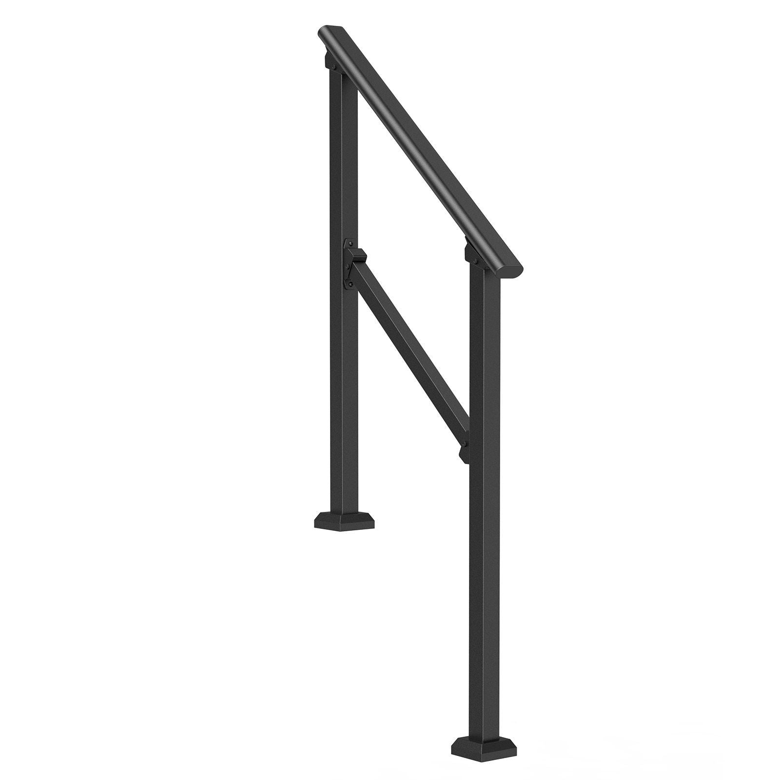 Handrails for Outdoor Steps, 2-3 Step Stair Hand Rail Kit, Transitional Carbon Steel Railings with V952-FGDHGZLSLZFSFYEP9V0