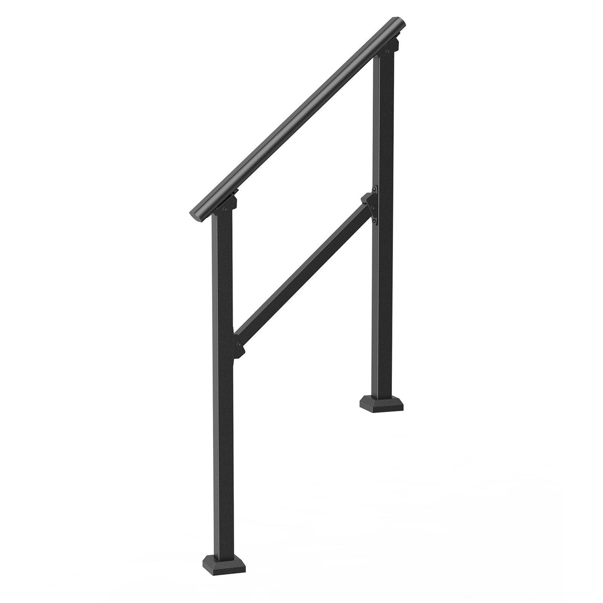 Handrails for Outdoor Steps, 2-3 Step Stair Hand Rail Kit, Transitional Carbon Steel Railings with V952-FGDHGZLSLZFSFYEP9V0