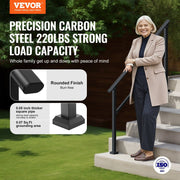 Handrails for Outdoor Steps, 4-5 Step Stair Hand Rail Kit, Transitional Carbon Steel Railings with V952-FGDHGZLSLZFSIFL6RV0