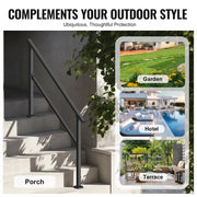 Handrails for Outdoor Steps, 4-5 Step Stair Hand Rail Kit, Transitional Carbon Steel Railings with V952-FGDHGZLSLZFSIFL6RV0