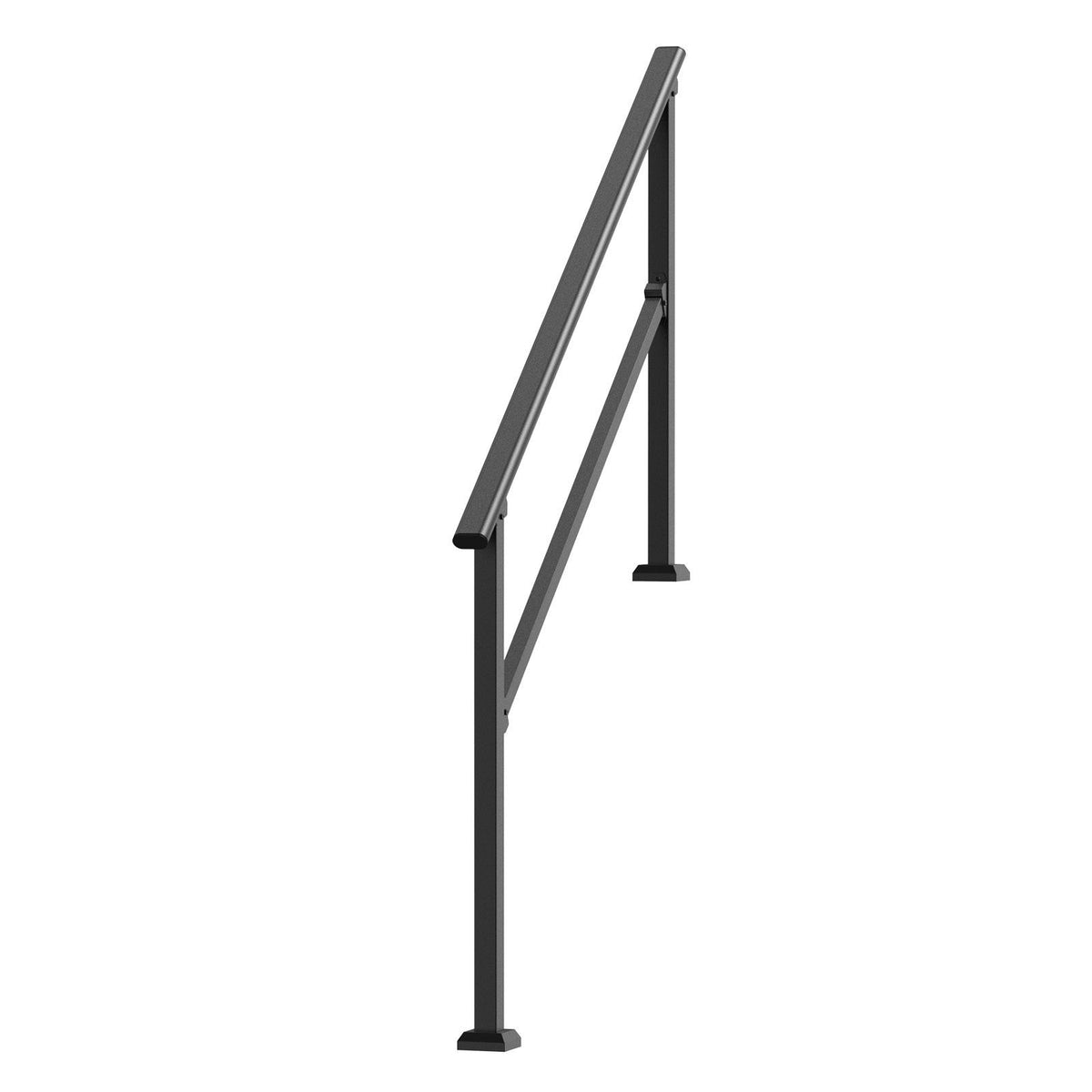 Handrails for Outdoor Steps, 4-5 Step Stair Hand Rail Kit, Transitional Carbon Steel Railings with V952-FGDHGZLSLZFSIFL6RV0