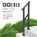 Handrails for Outdoor Steps, 1-2 Step Stair Hand Rail Kit, Transitional Carbon Steel Railings with V952-FGDHGZLSLZFSL278CV0