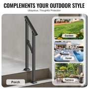 Handrails for Outdoor Steps, 1-2 Step Stair Hand Rail Kit, Transitional Carbon Steel Railings with V952-FGDHGZLSLZFSL278CV0
