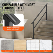 Handrails for Outdoor Steps, 5 Step Stair Hand Rail Kit, Transitional Carbon Steel Railings with Installation V952-FGDHGZLSLZFSXI0DBV0