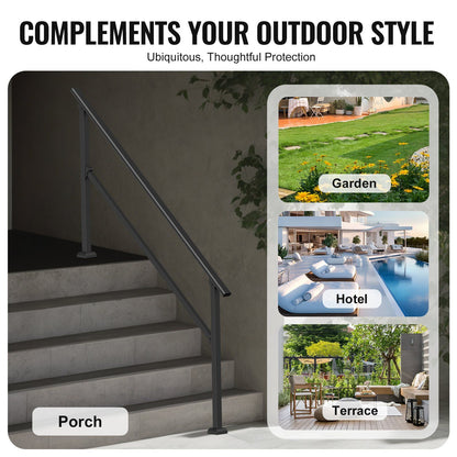 Handrails for Outdoor Steps, 5 Step Stair Hand Rail Kit, Transitional Carbon Steel Railings with Installation V952-FGDHGZLSLZFSXI0DBV0
