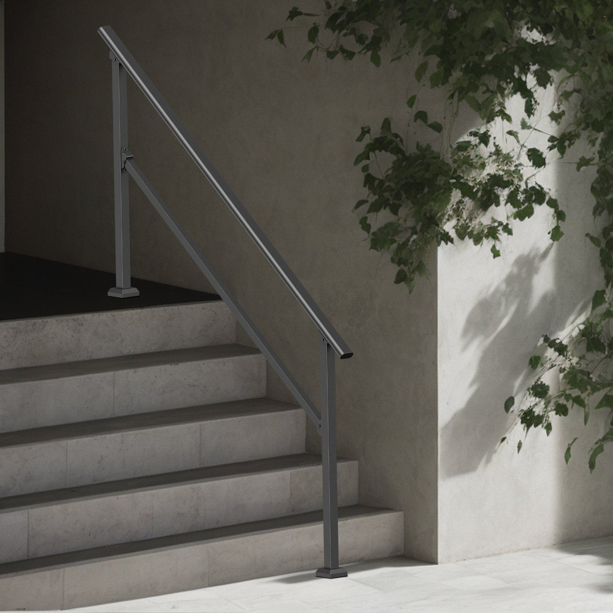 Handrails for Outdoor Steps, 5 Step Stair Hand Rail Kit, Transitional Carbon Steel Railings with Installation V952-FGDHGZLSLZFSXI0DBV0