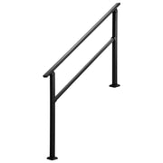 Outdoor Handrails for Steps, 4-5 Step Stair Rail Kit, Black Square Tube with Horizontal Bar, Carbon Steel V952-FGDHGZLSLZFSY0FVPV0