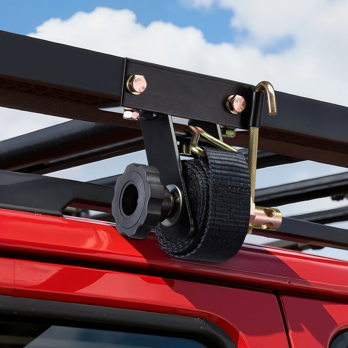 Ladder Rack Ratchet Straps, Black Square Tube Mount, 38 mm Wide x 2.25 m Long Black Ladder Rack Straps with V952-FGTJJLGDD4J0VCZS8001V0
