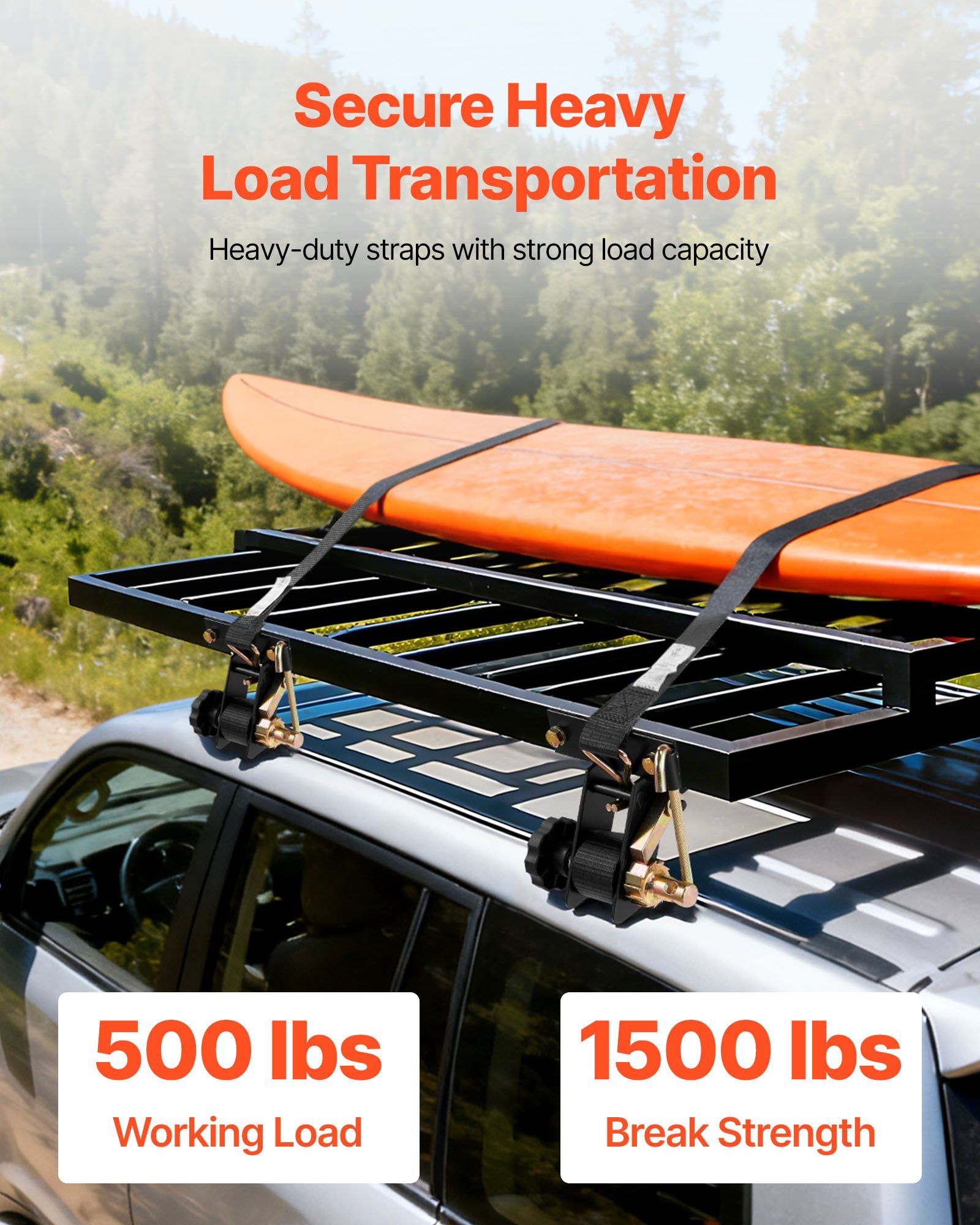 Ladder Rack Ratchet Straps, Black Square Tube Mount, 38 mm Wide x 2.25 m Long Black Ladder Rack Straps with V952-FGTJJLGDD8J0QDRGY001V0