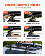 Ladder Rack Ratchet Straps, Black Square Tube Mount, 38 mm Wide x 2.25 m Long Black Ladder Rack Straps with V952-FGTJJLGDD8J0QDRGY001V0