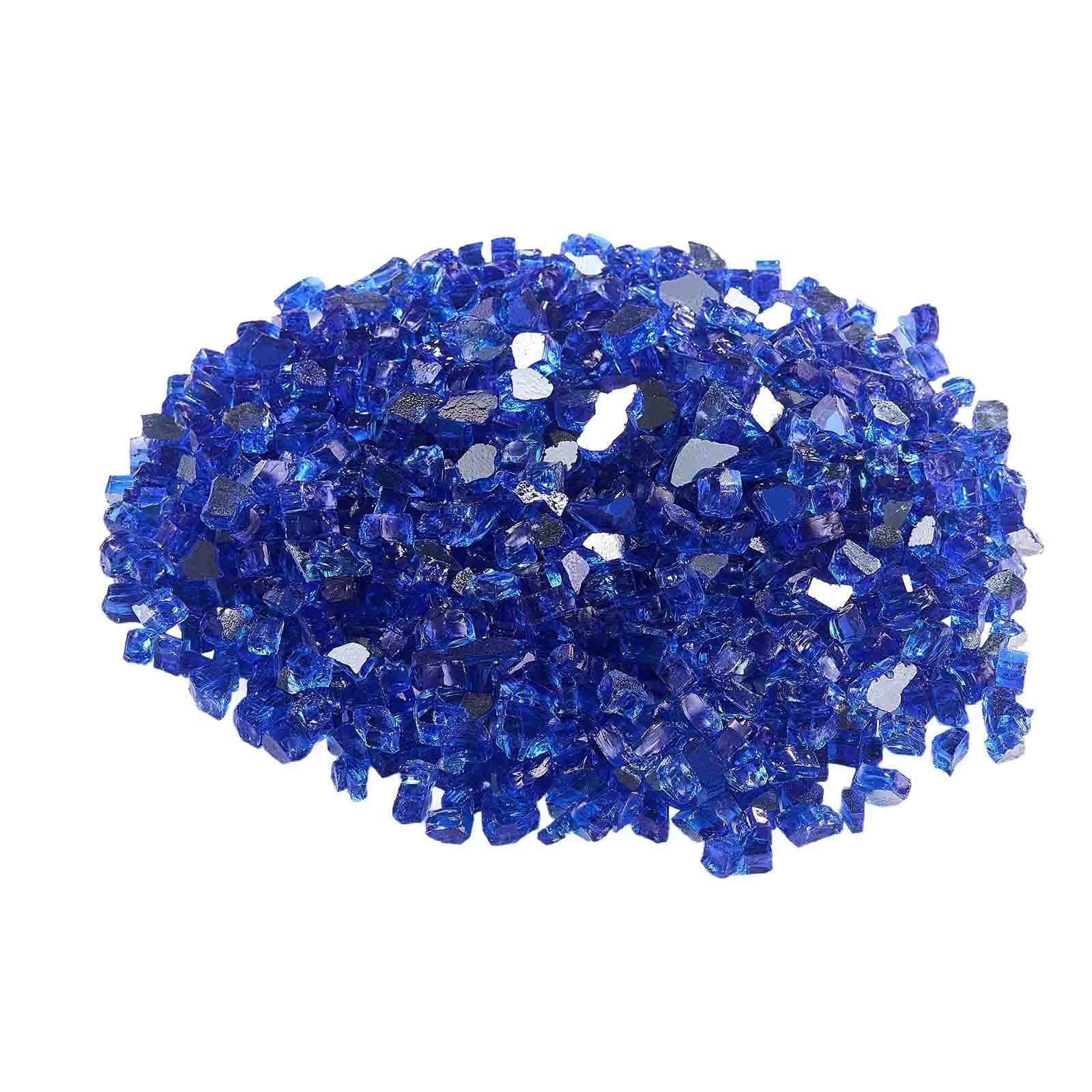 Fire Glass, 20LBS / 9KG High-Temperature Resistant Fireplace Rocks, 1/2-Inch / 12.7 mm Reflective & Smokeless V952-FHBLFGSGHBL11W1JN001V0