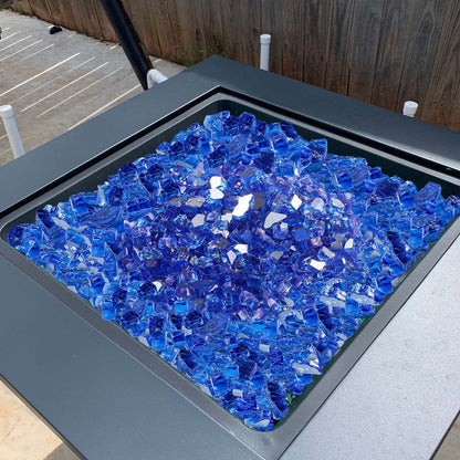 Fire Glass, 20LBS / 9KG High-Temperature Resistant Fireplace Rocks, 1/2-Inch / 12.7 mm Reflective & Smokeless V952-FHBLFGSGHBL11W1JN001V0