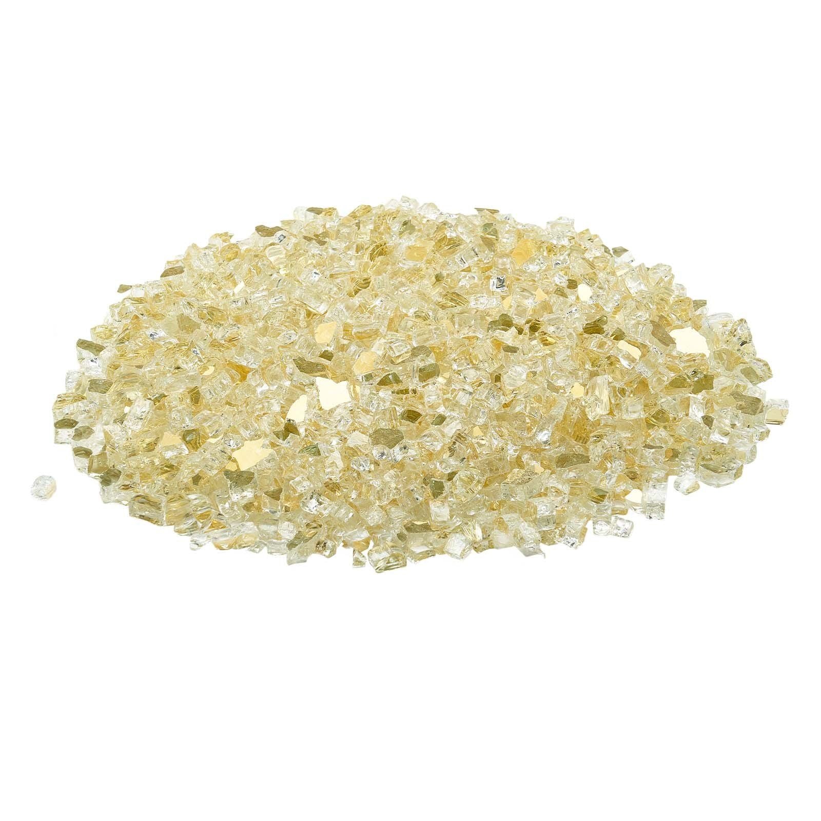 Fire Glass, 10 LBS / 4.5 KG High-Temperature Resistant Fireplace Rocks, 1/2-Inch / 12.7 mm Reflective & V952-FHBLFGSGHBL14HFPV001V0