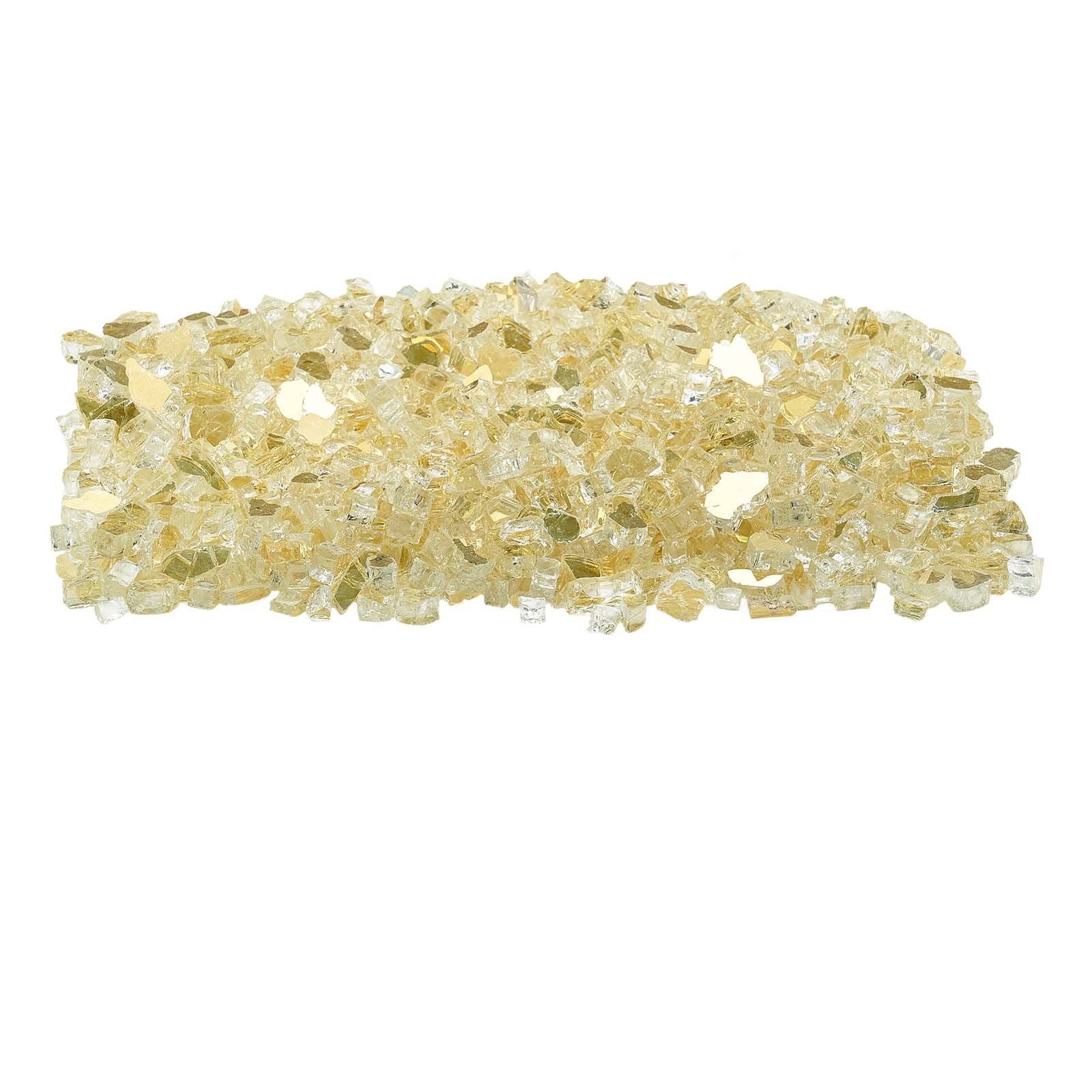 Fire Glass, 10 LBS / 4.5 KG High-Temperature Resistant Fireplace Rocks, 1/2-Inch / 12.7 mm Reflective & V952-FHBLFGSGHBL14HFPV001V0