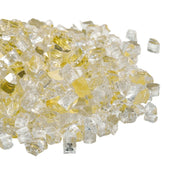 Fire Glass, 10 LBS / 4.5 KG High-Temperature Resistant Fireplace Rocks, 1/2-Inch / 12.7 mm Reflective & V952-FHBLFGSGHBL14HFPV001V0