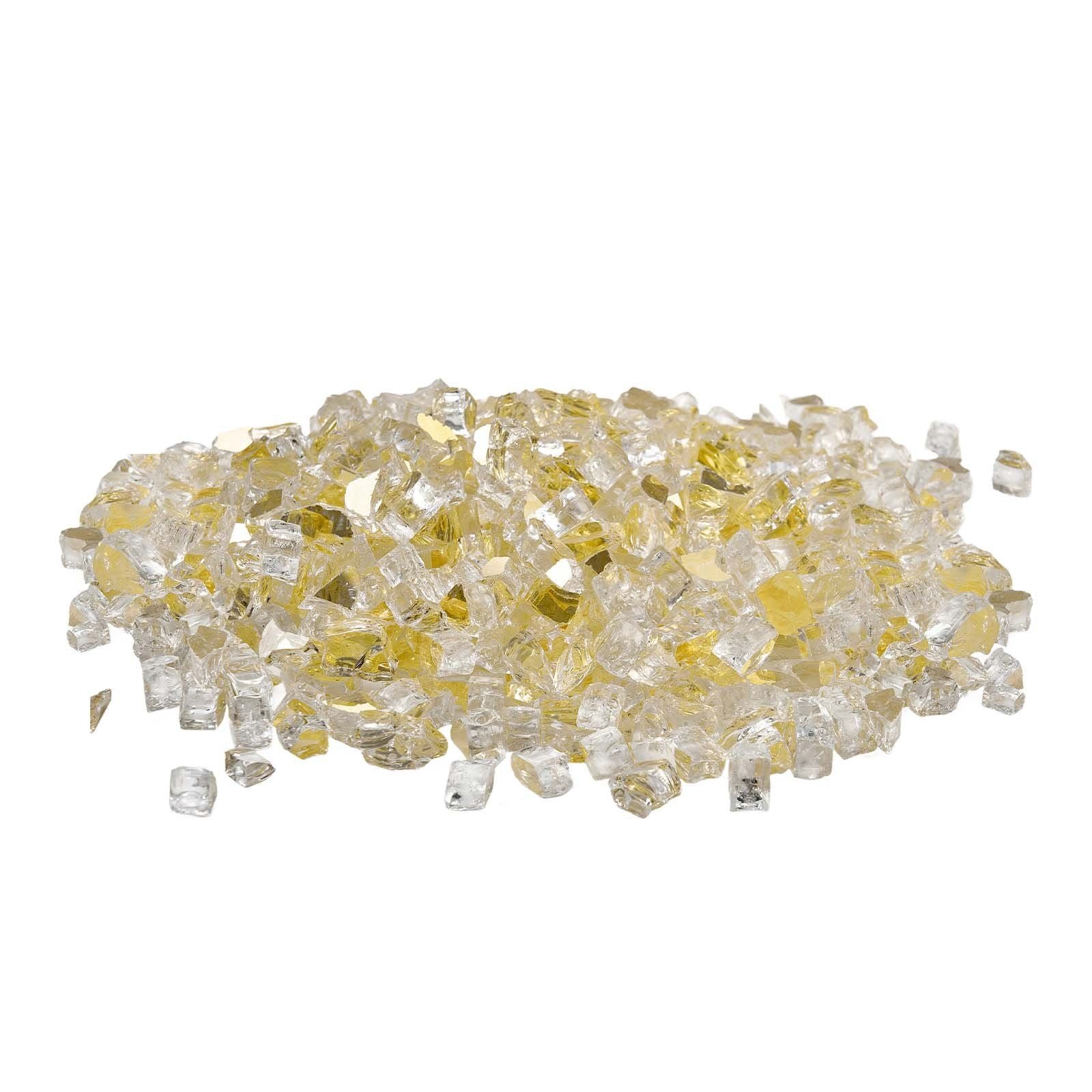 Fire Glass, 10 LBS / 4.5 KG High-Temperature Resistant Fireplace Rocks, 1/2-Inch / 12.7 mm Reflective & V952-FHBLFGSGHBL14HFPV001V0