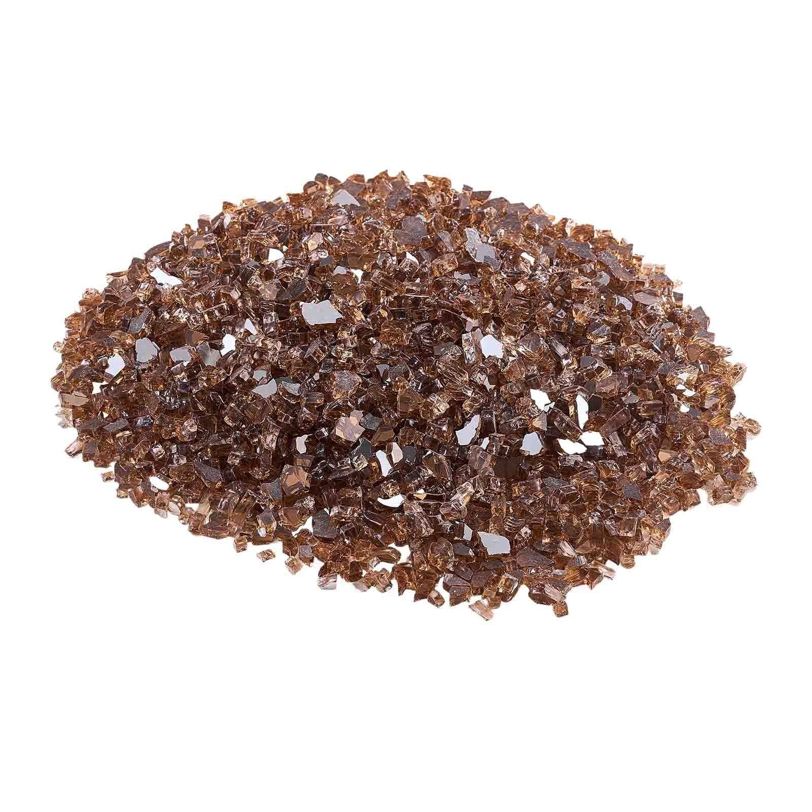 Fire Glass, 10 LBS / 4.5 KG High-Temperature Resistant Fireplace Rocks, 1/4-Inch / 6.35 mm Reflective & V952-FHBLFGSGHBL191LMJ001V0
