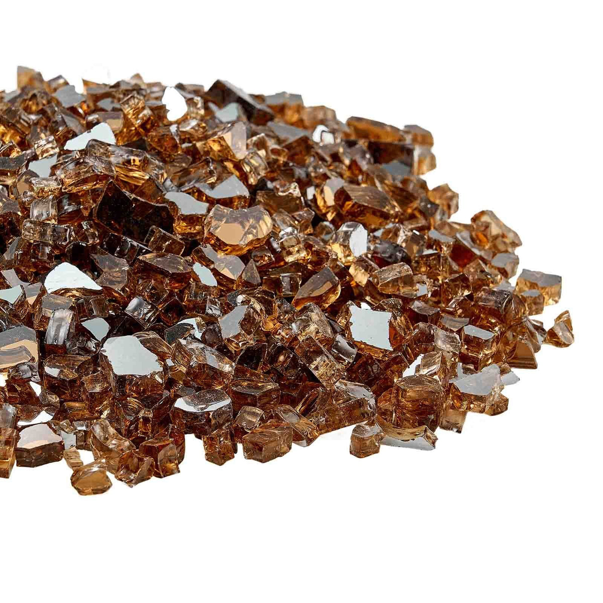 Fire Glass, 10 LBS / 4.5 KG High-Temperature Resistant Fireplace Rocks, 1/4-Inch / 6.35 mm Reflective & V952-FHBLFGSGHBL191LMJ001V0