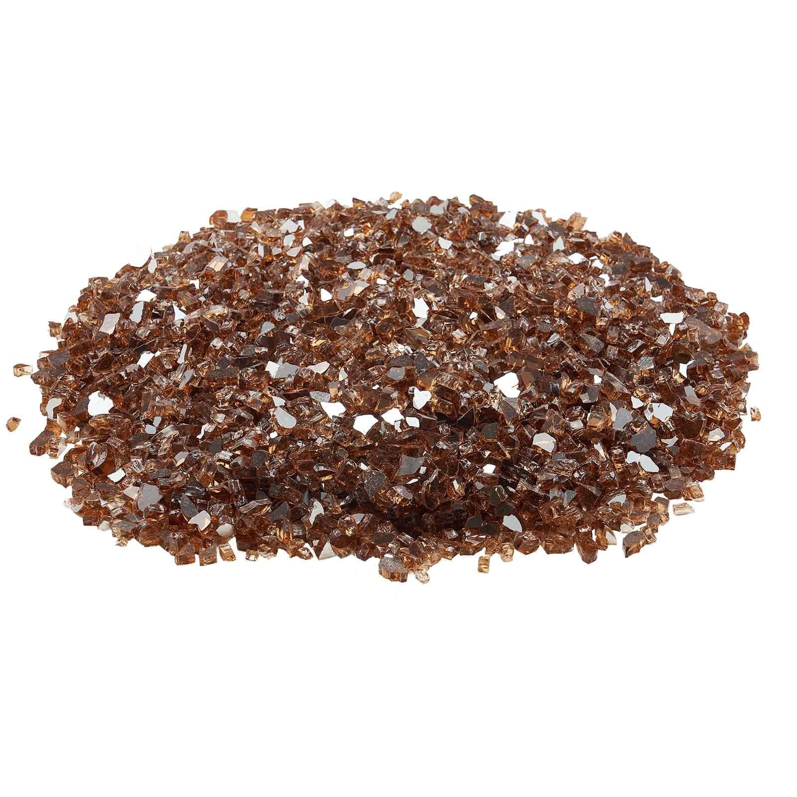 Fire Glass, 10 LBS / 4.5 KG High-Temperature Resistant Fireplace Rocks, 1/4-Inch / 6.35 mm Reflective & V952-FHBLFGSGHBL191LMJ001V0
