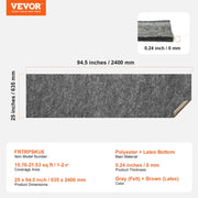 Non Slip Rug Pad Gripper 25 x 94.5 in 0.24" Carpet Mat Thick for Floor V952-FHDTDBFHWFHQ3THSOV0