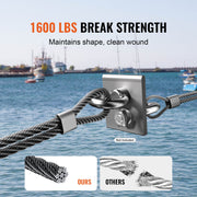 T316 Stainless Steel Cable 3.18mm 7x7 Steel Wire Rope 152.4m Cable Railing V952-FHGSSFH31618GCIQIV0