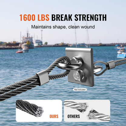T316 Stainless Steel Cable 3.18mm 7x7 Steel Wire Rope 152.4m Cable Railing V952-FHGSSFH31618GCIQIV0
