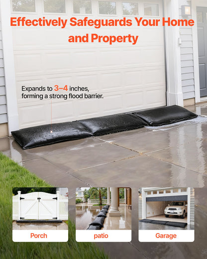 Flood Barrier, 6 Pack, 830 x 430 mm Flood Bags Activated by Water, Reusable Water Absorbent Barrier, Sandless V952-FHPZ6PCS8040ISHWO002V0