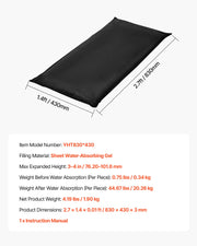 Flood Barrier, 6 Pack, 830 x 430 mm Flood Bags Activated by Water, Reusable Water Absorbent Barrier, Sandless V952-FHPZ6PCS8040ISHWO002V0