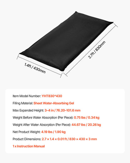 Flood Barrier, 6 Pack, 830 x 430 mm Flood Bags Activated by Water, Reusable Water Absorbent Barrier, Sandless V952-FHPZ6PCS8040ISHWO002V0