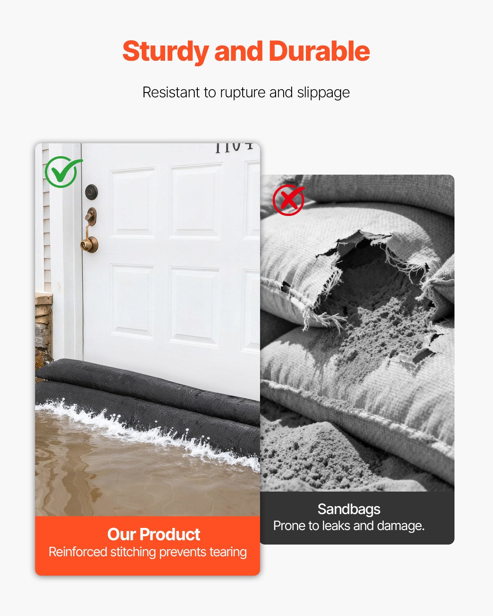 Flood Barrier, 8 Pack, 480 x 435 mm Flood Bags Activated by Water, Reusable Water Absorbent Barrier, Sandless V952-FHPZ8PCS520COIQQ1002V0