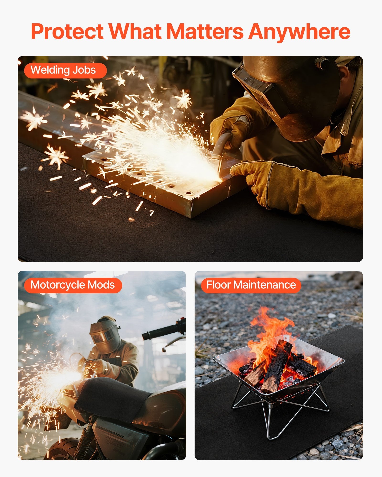 Carbon Felt Welding Blanket, 1016mm x 1016mm Flame Retardant Welding Blanket, Up to 1800 degrees F Heat V952-FHTZT4040INC2GWCV001V0