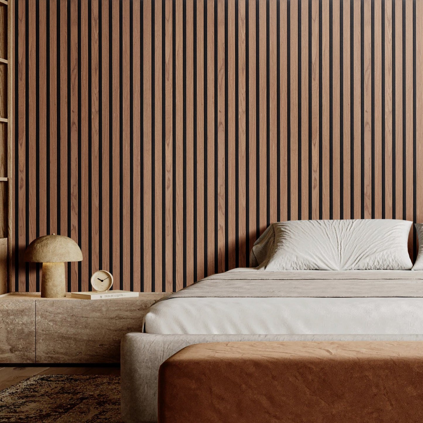 Wood Slat Acoustic Panels 23.6 x 47.2 inch for Modern Wall Decor Walnut V952-FHXWBTQBHTMLN2P64V0