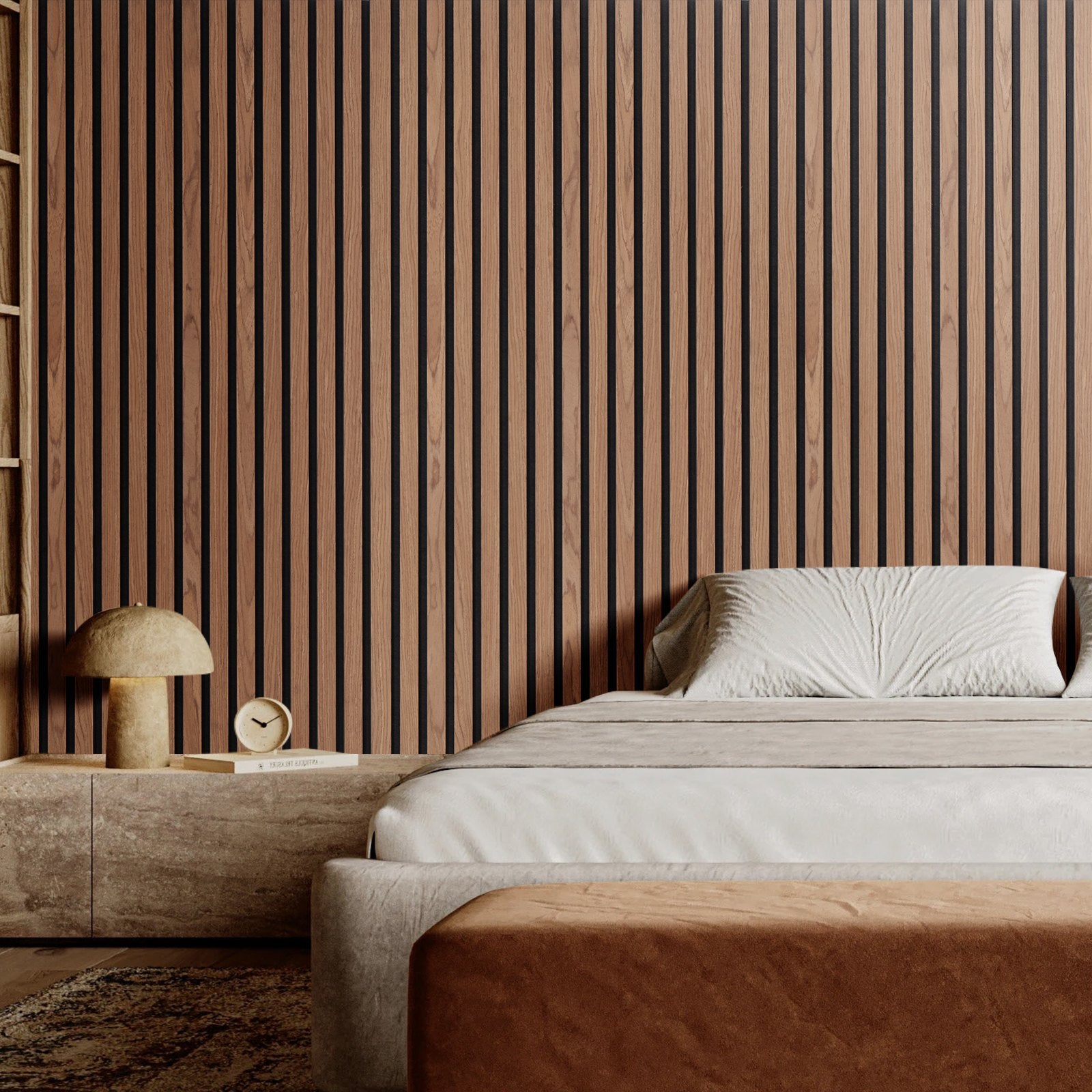 Wood Slat Acoustic Panels 23.6 x 47.2 inch for Modern Wall Decor Walnut V952-FHXWBTQBHTMLN2P64V0