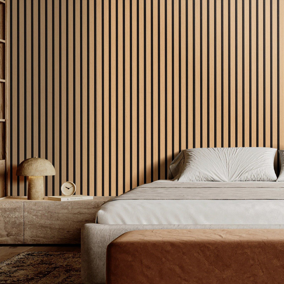 Wood Slat Acoustic Panels, 7.9 x 94.5 inch, MDF Accent Wooden Wall Panels for Modern Interior Wall Decor, V952-FHXWBTQBQXMLJP625V0