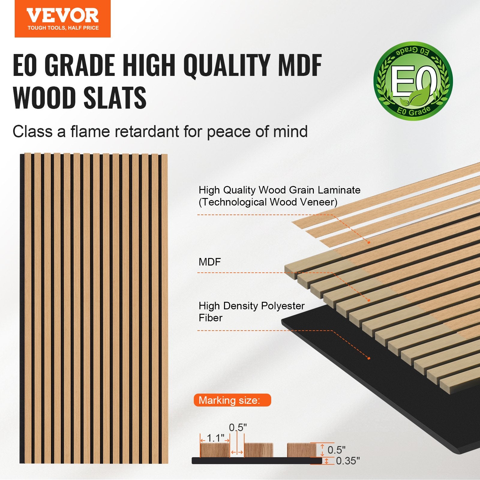 Wood Slat Acoustic Panels 23.6 x 47.2 inch for Modern Wall Decor Light Oak V952-FHXWBTQBQXMLK696CV0