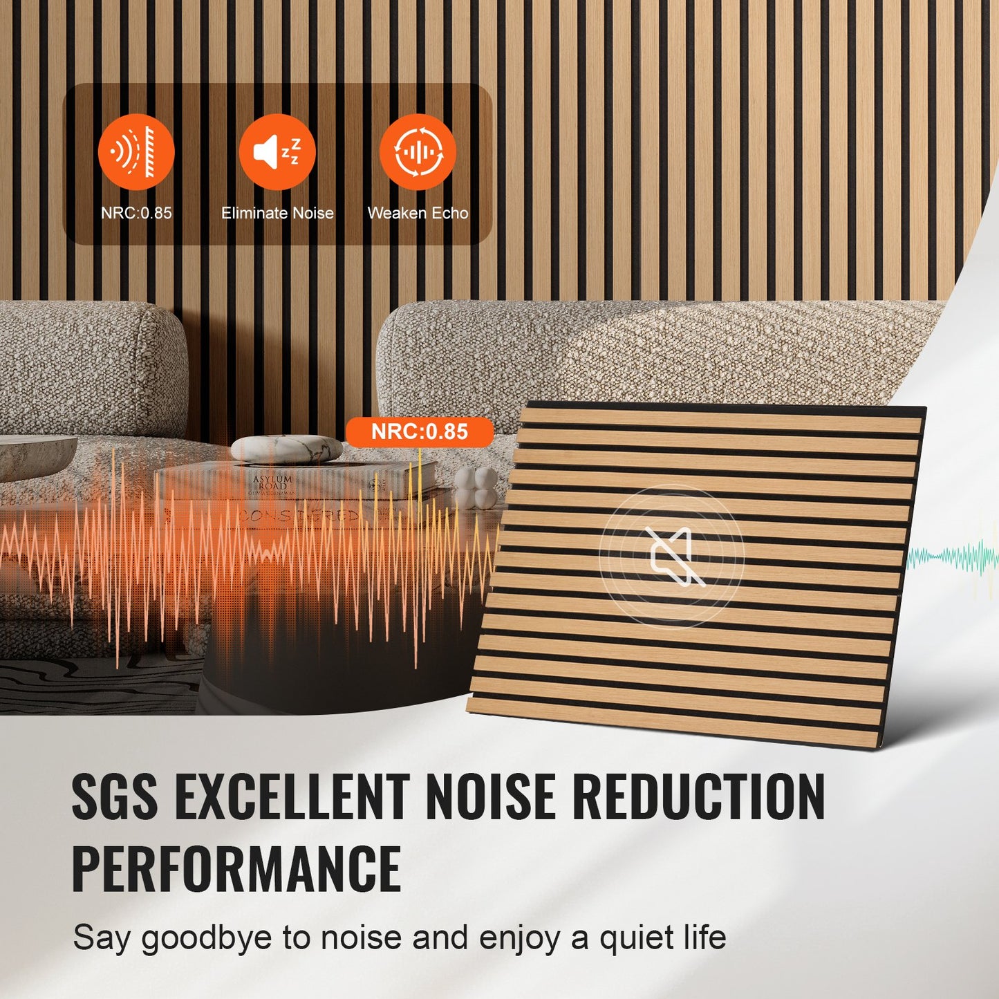 Wood Slat Acoustic Panels 23.6 x 47.2 inch for Modern Wall Decor Light Oak V952-FHXWBTQBQXMLK696CV0