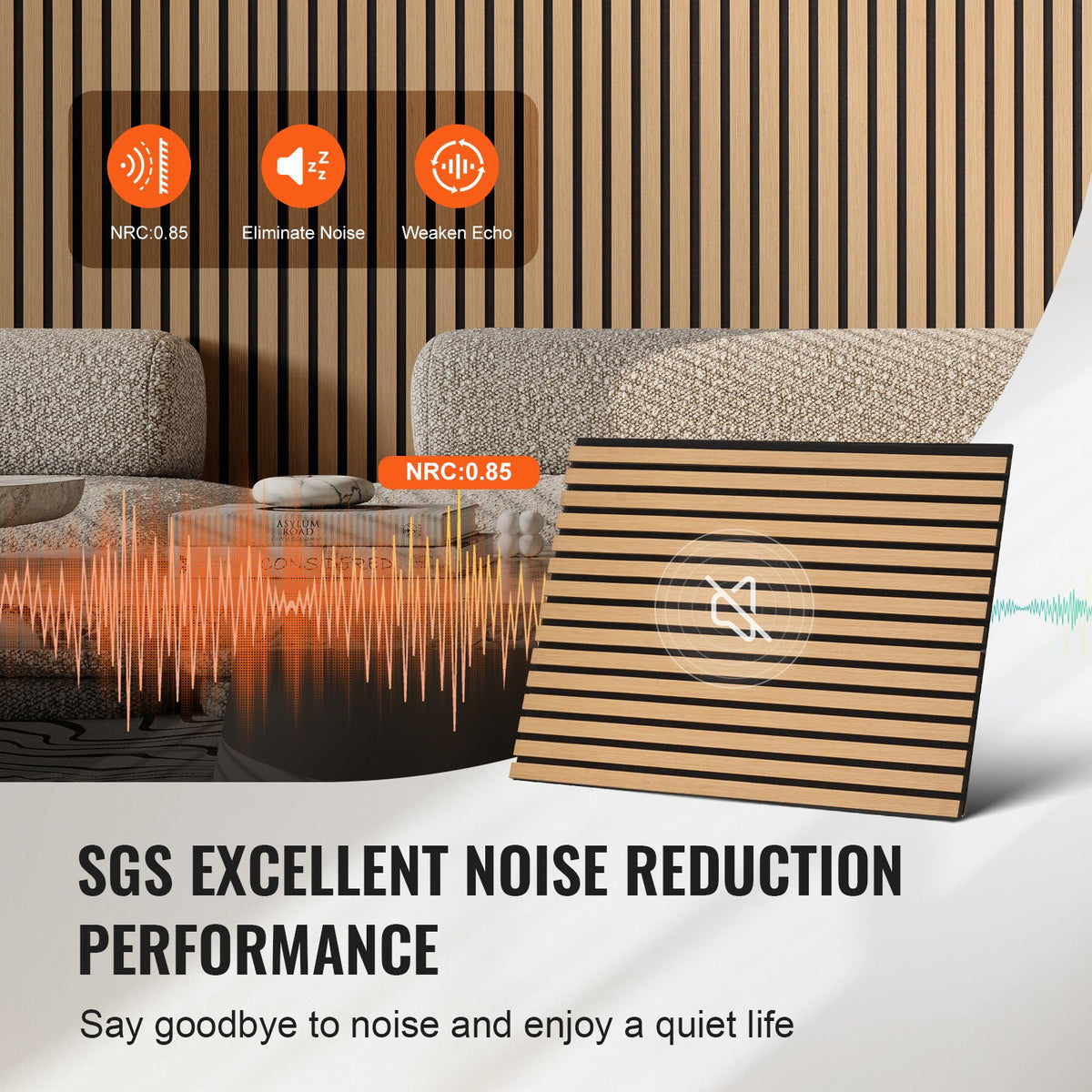 Wood Slat Acoustic Panels 23.6 x 47.2 inch for Modern Wall Decor Light Oak V952-FHXWBTQBQXMLK696CV0
