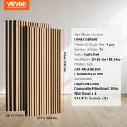 Wood Slat Acoustic Panels 23.6 x 47.2 inch for Modern Wall Decor Light Oak V952-FHXWBTQBQXMLK696CV0