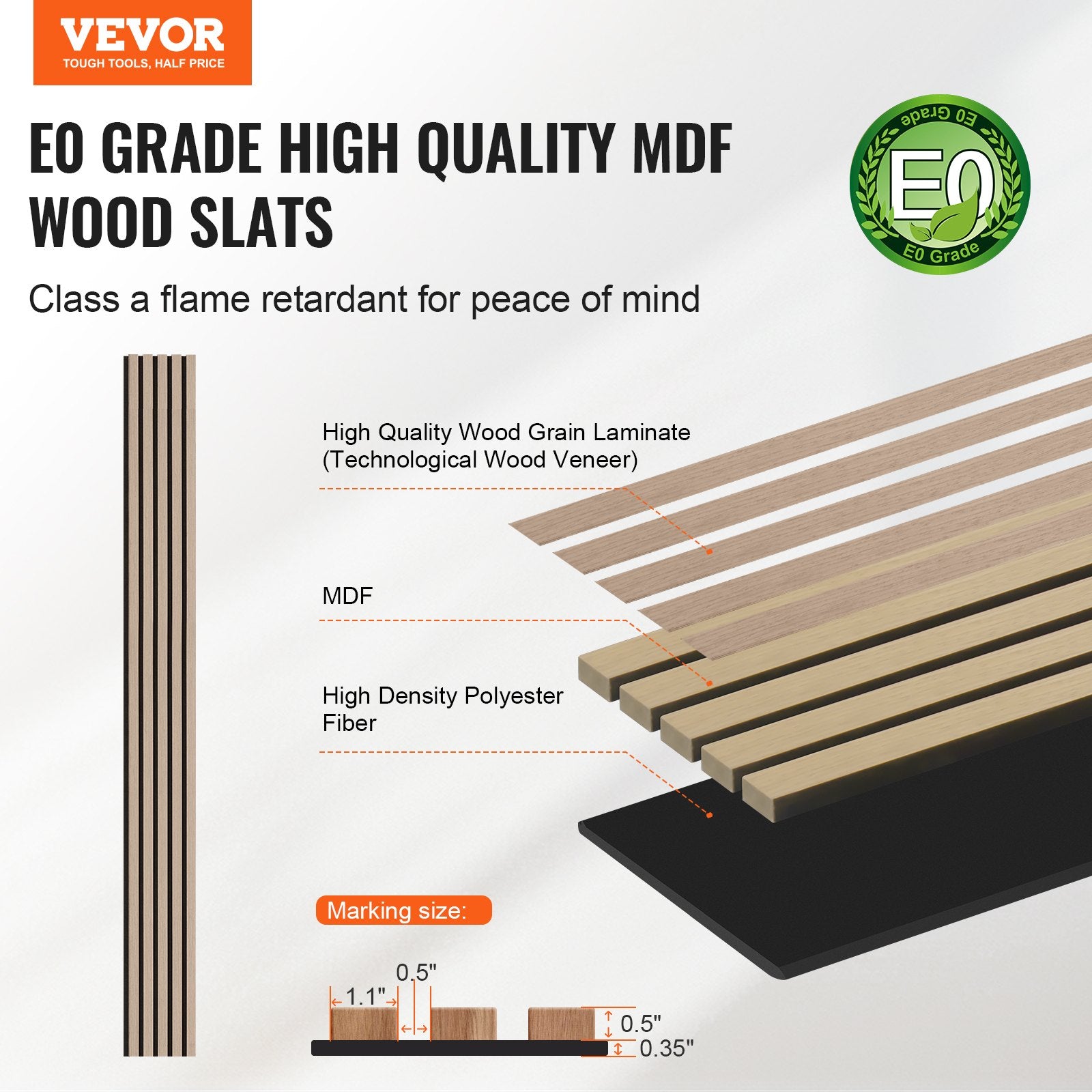 Wood Slat Acoustic Panels, 7.9 x 94.5 inch, MDF Accent Wooden Wall Panels for Modern Interior Wall Decor, V952-FHXWBTQBYML7LX06FV0