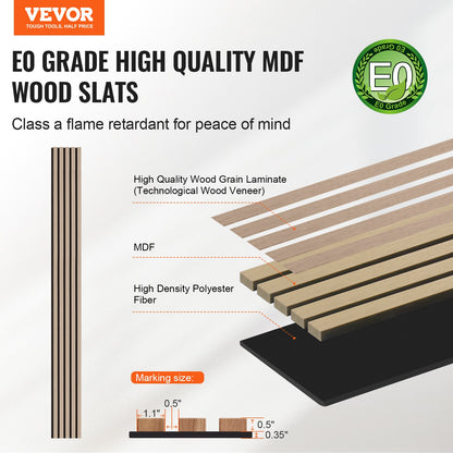 Wood Slat Acoustic Panels, 7.9 x 94.5 inch, MDF Accent Wooden Wall Panels for Modern Interior Wall Decor, V952-FHXWBTQBYML7LX06FV0