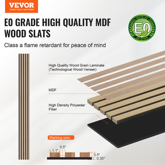 Wood Slat Acoustic Panels, 7.9 x 94.5 inch, MDF Accent Wooden Wall Panels for Modern Interior Wall Decor, V952-FHXWBTQBYML7LX06FV0