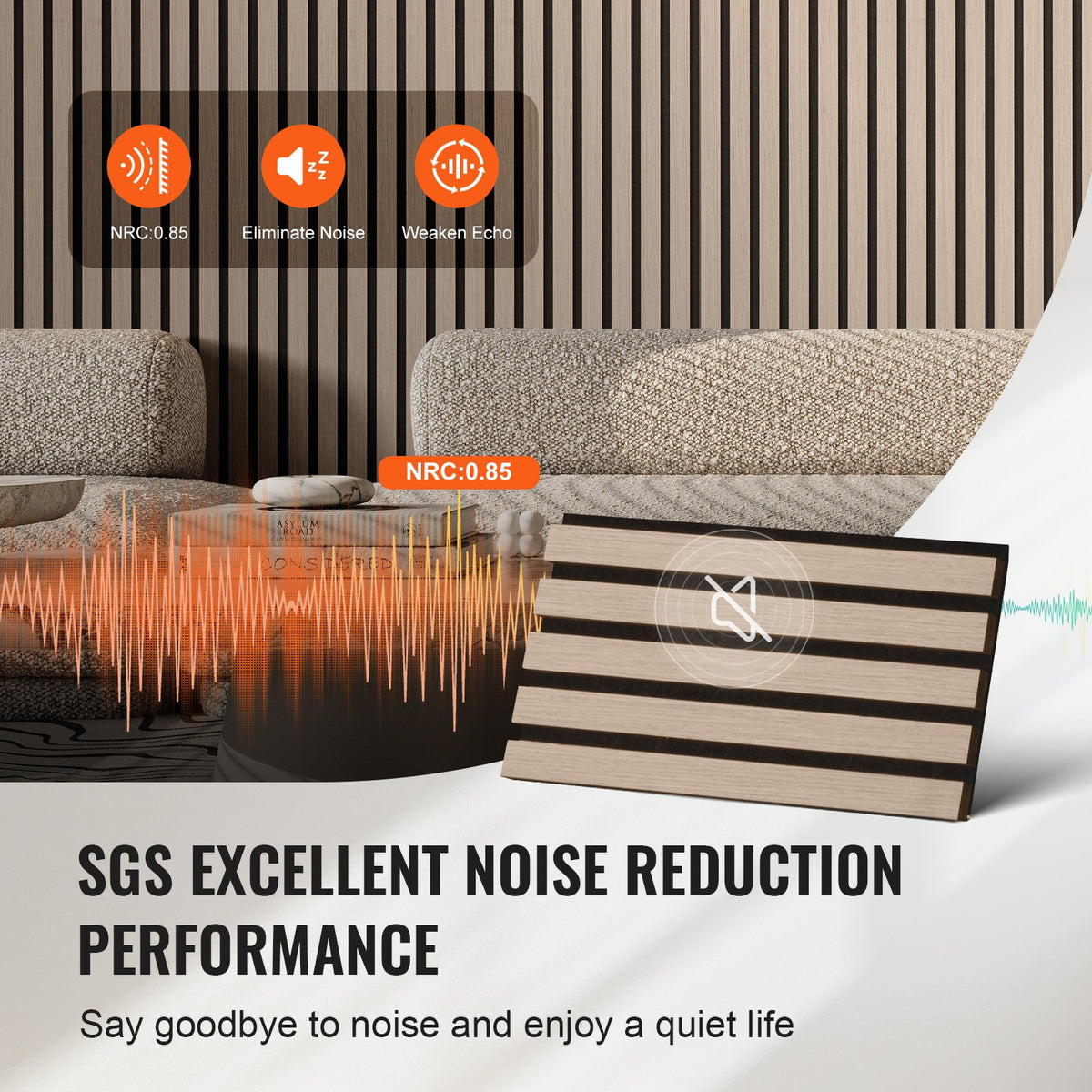 Wood Slat Acoustic Panels, 7.9 x 94.5 inch, MDF Accent Wooden Wall Panels for Modern Interior Wall Decor, V952-FHXWBTQBYML7LX06FV0