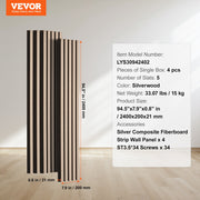 Wood Slat Acoustic Panels, 7.9 x 94.5 inch, MDF Accent Wooden Wall Panels for Modern Interior Wall Decor, V952-FHXWBTQBYML7LX06FV0