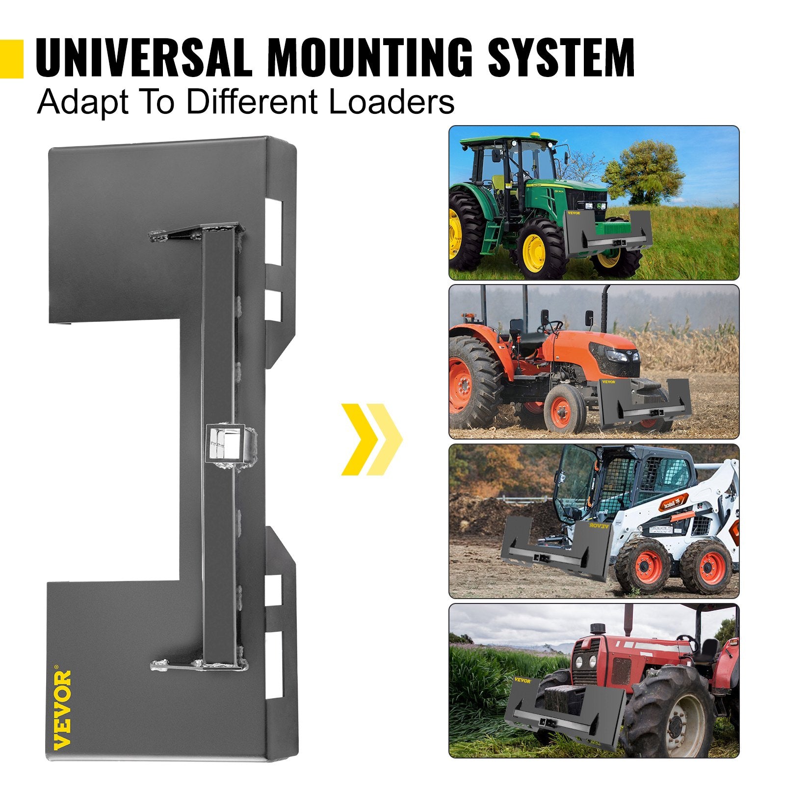 Universal Skid Steer Mount Plate 6.35mm Thick Skid Steer Plate Attachment1360.78kgWeight Capacity Quick V952-FHZXAZBHS-CIRKGK3V0