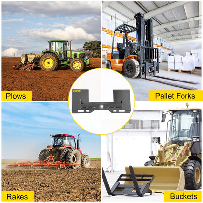 Universal Skid Steer Mount Plate 6.35mm Thick Skid Steer Plate Attachment1360.78kgWeight Capacity Quick V952-FHZXAZBHS-CIRKGK3V0