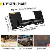 Universal Skid Steer Mount Plate 6.35mmThick Skid Steer Plate Attachment1360.78kgWeight Capacity Quick Attach V952-FHZXAZBHS-XK2OXX7V0