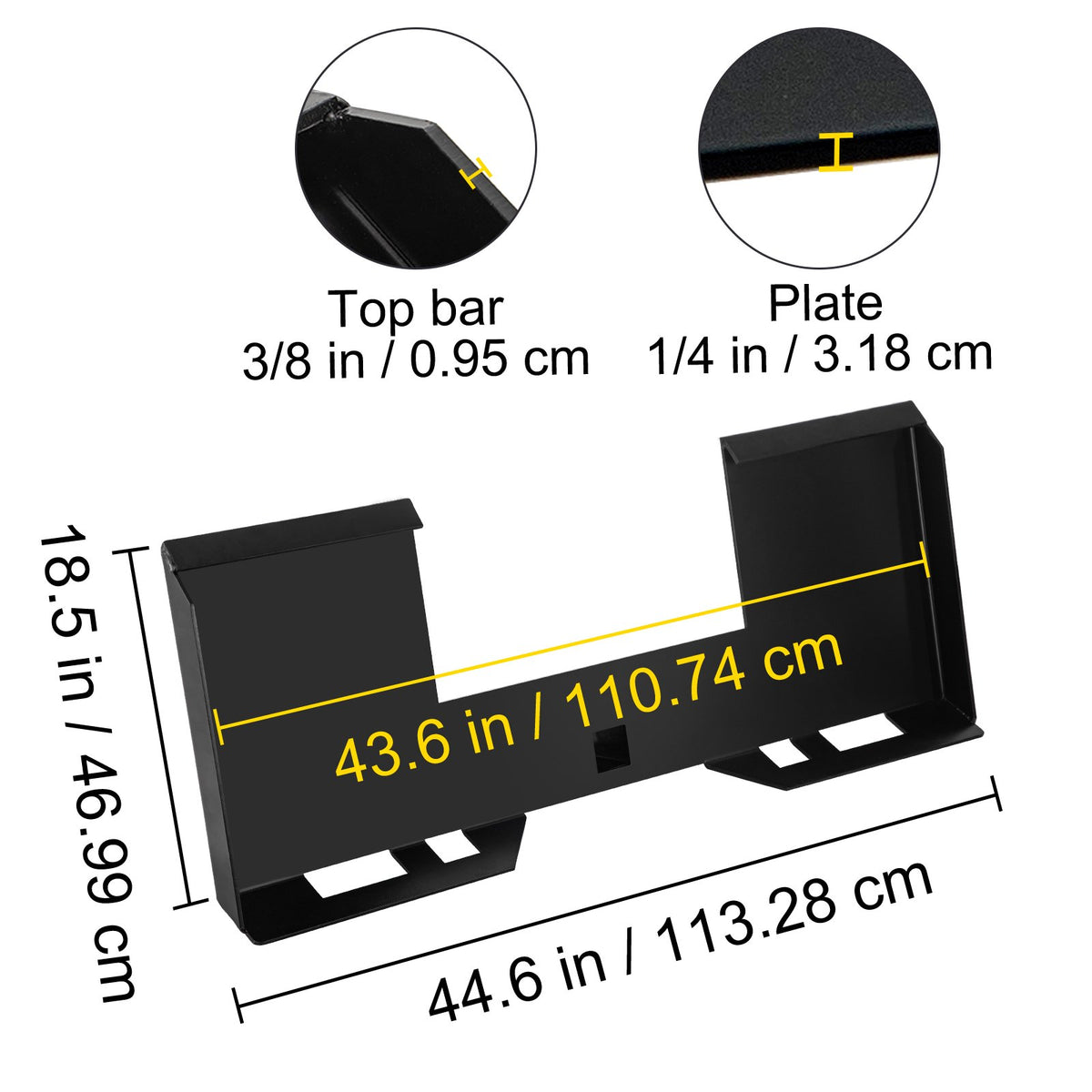 Universal Skid Steer Mount Plate 6.35mmThick Skid Steer Plate Attachment1360.78kgWeight Capacity Quick Attach V952-FHZXAZBHS-XK2OXX7V0