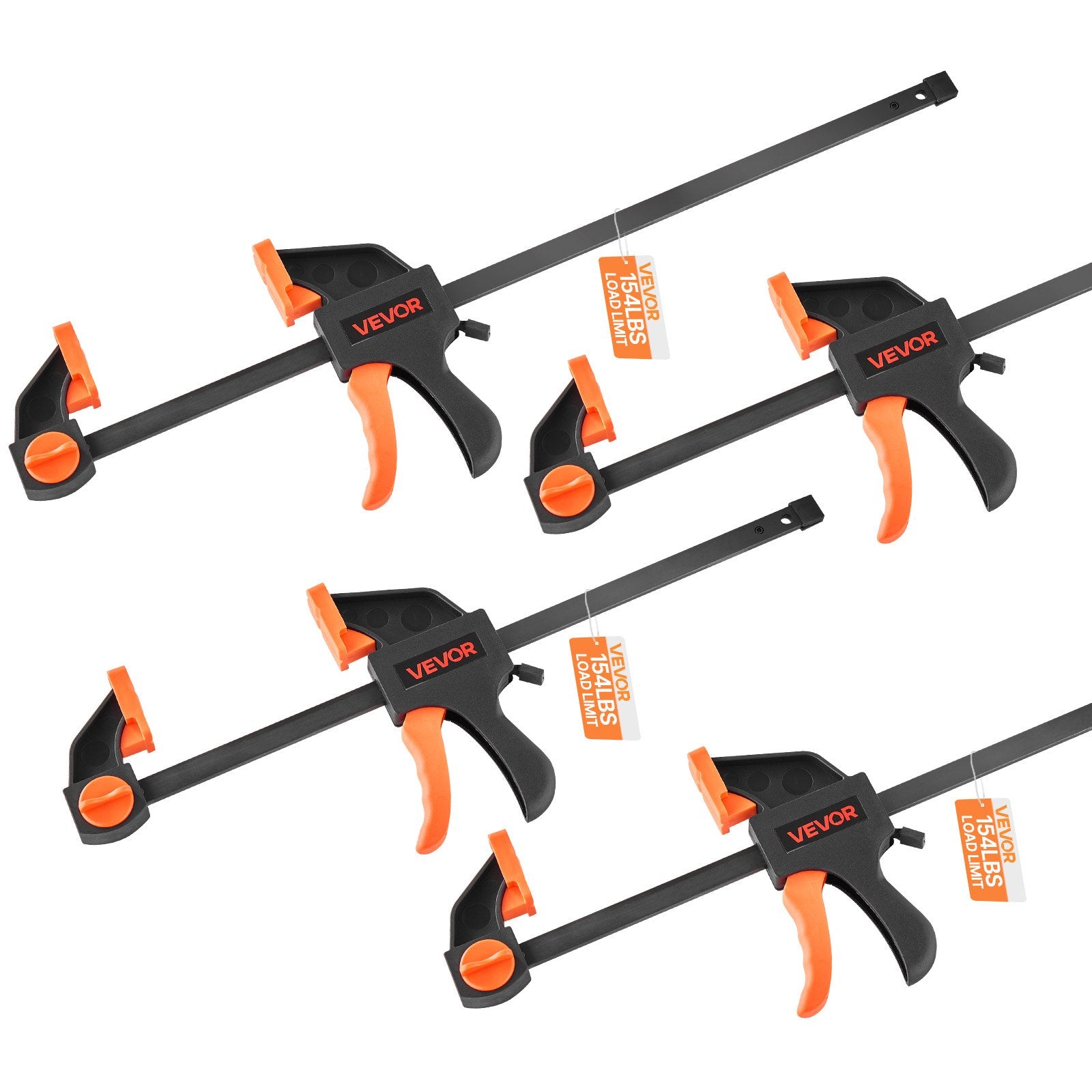 Bar Clamps for Woodworking, 2-Pack 30.48 cm and 2-Pack 15.24 cm, One-Handed Clamp/Spreader, Quick-Grip V952-FJ12INCH4KSJRPXDA002V0