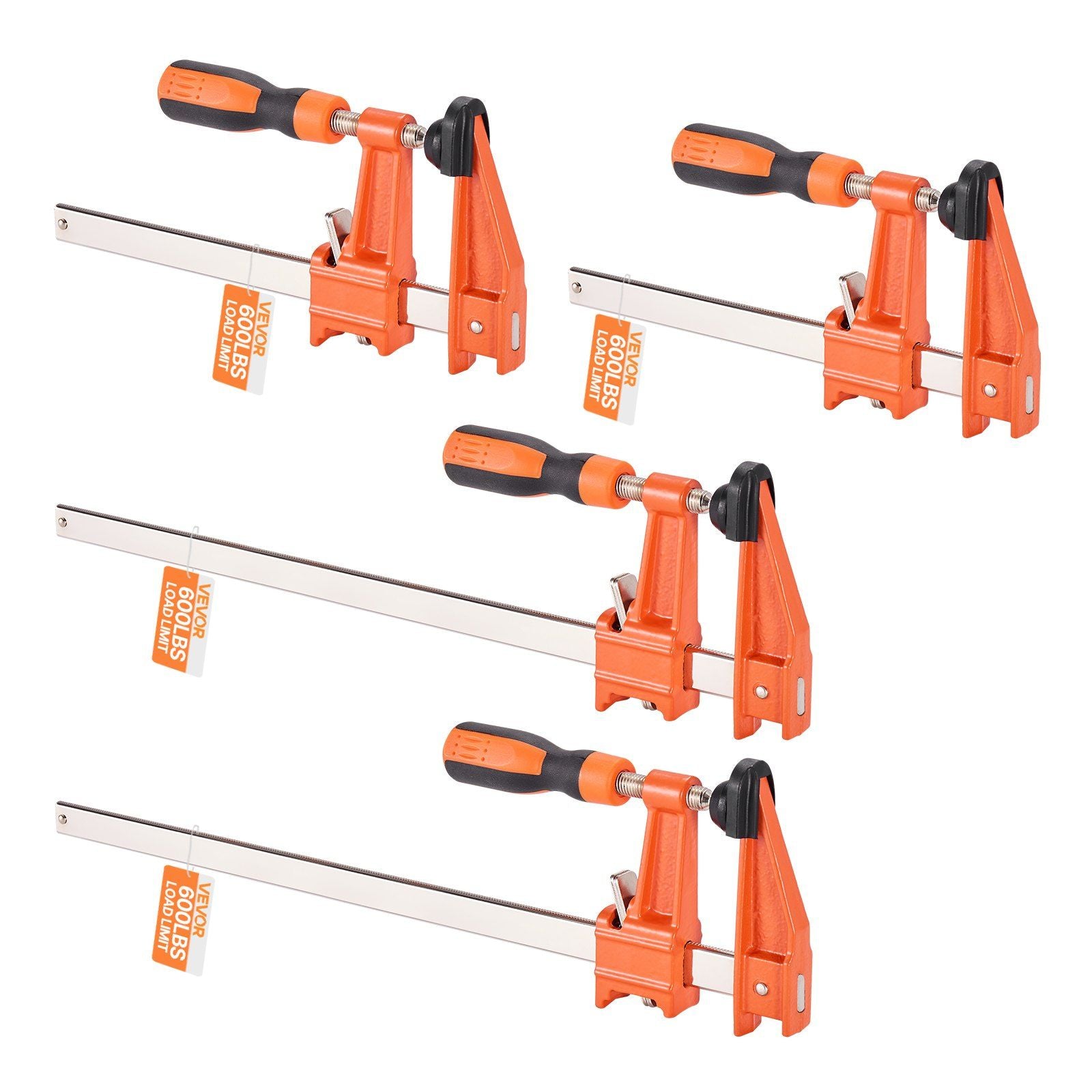 Bar Clamps for Woodworking, 2-Pack 15.24 cm and 2-Pack 30.48 cm, Lockable F-Clamp with 272 kg Load Limit, V952-FJ12INCH4ZTD5D0S0001V0