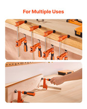 Bar Clamps for Woodworking, 2-Pack 15.24 cm and 2-Pack 30.48 cm, Lockable F-Clamp with 272 kg Load Limit, V952-FJ12INCH4ZTD5D0S0001V0